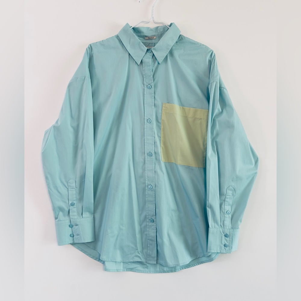 Abercrombie & Fitch Oversized Colorblock Poplin Button Up‎